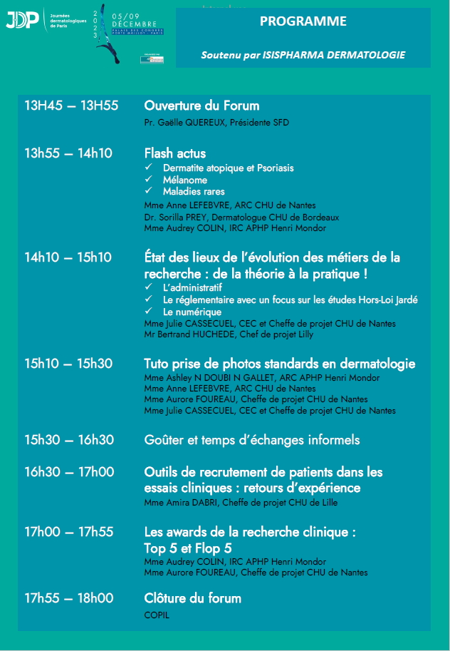 programme du forum recherche clinique