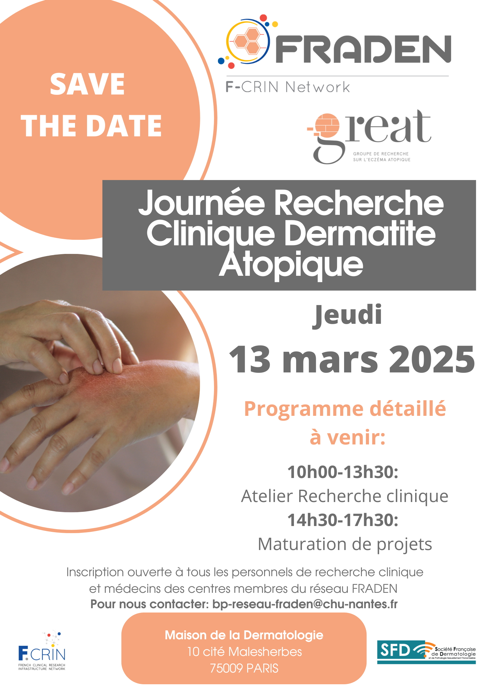 Affiche de la journée recherche clinique de FRADEN